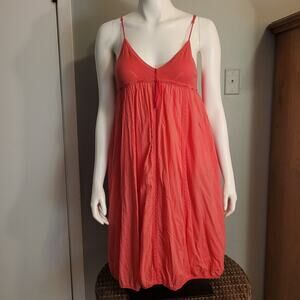 Gap Coral Babydoll Dress XS Empire Waist Cotton Fairy Beach Vacation 100% Cotton